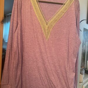 Purple V-Neck Women's Top